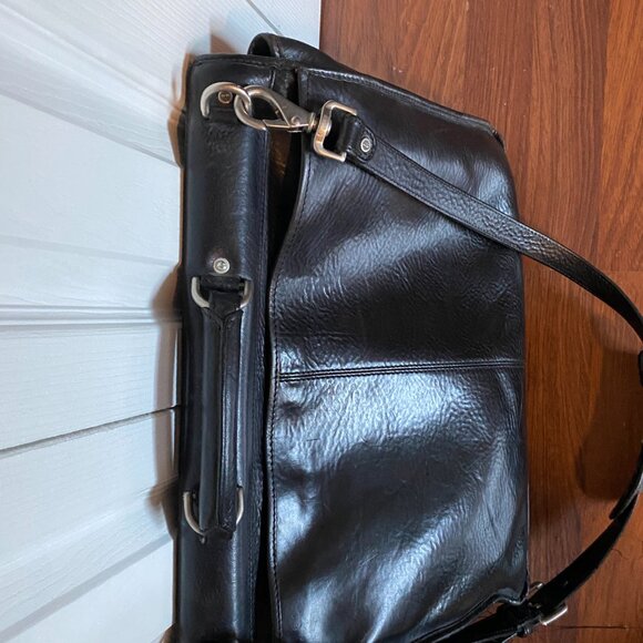 Vintage Timberland Heavy Duty Black Leather Briefcase Messenger Bag - Picture 13 of 13
